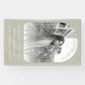 Modern Stone Grey Arch Photo Graduation Welcome Spandoek (Horizontaal)