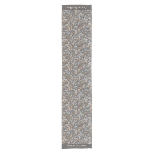 Modern Stone Rock Masonry Pattern Personalized Korte Tafelloper (Voorkant)