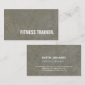 Modern Stone Wall Grey Fitness Trainer Visitekaartje (Voorkant / Achterkant)