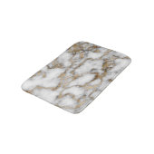 Modern Stone, White Gold Marble Pattern Badmat (Gekanteld)