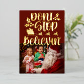 Modern Stop niet met geloven' foto Folie Folie Feestdagenkaart (Staand Voorkant)