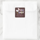 Modern Stork Baby Meisje Baby shower Sticker (Tas)