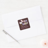 Modern Stork Baby Meisje Baby shower Sticker (Envelop)
