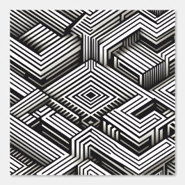 Modern Stout Abstract Monochroom Geometrisch Patro Behang