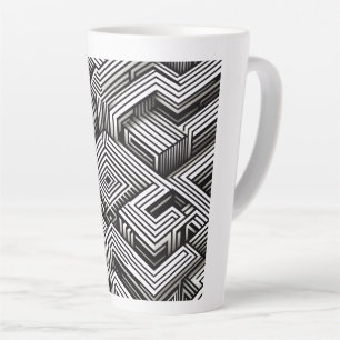 Modern Stout Abstract Monochroom Geometrisch Patro Latte Mok