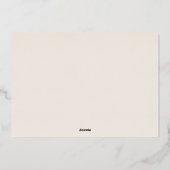 Modern Stout Monogram Beige Bruiloft Folie Uitnodiging (Achterkant)