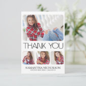 Modern strak 4- Foto Afstuderen Dank u Bedankkaart (Staand voorkant)