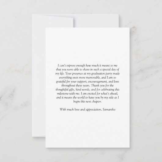 Modern strak 4- Foto Afstuderen Dank u Bedankkaart (Achterkant)