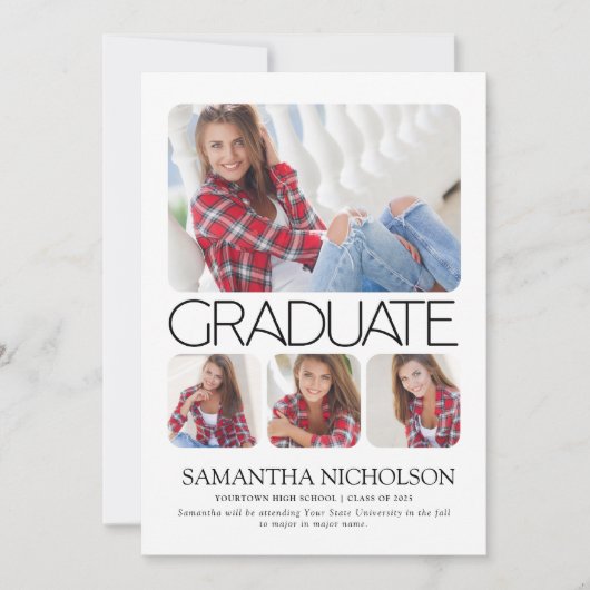 Modern strak 5-foto Afstuderen (Voorkant)