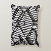 Modern strak Abstract Monochroom Geometrisch Patro Accent Kussen (Achterkant (Verticaal))