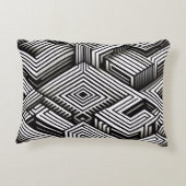 Modern strak Abstract Monochroom Geometrisch Patro Accent Kussen (Achterkant)