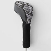Modern strak Abstract Monochroom Geometrisch Patro Golfheadcover (Schuin)