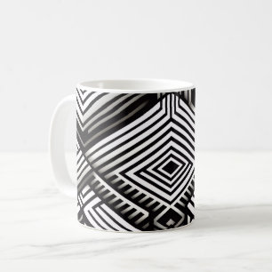 Modern strak Abstract Monochroom Geometrisch Patro Koffiemok