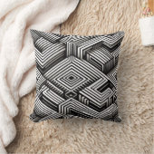 Modern strak Abstract Monochroom Geometrisch Patro Kussen (Deken)