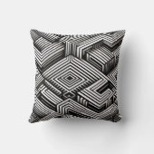 Modern strak Abstract Monochroom Geometrisch Patro Kussen (Achterkant)