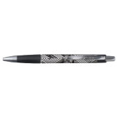 Modern strak Abstract Monochroom Geometrisch Patro Pen (Achterkant)