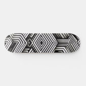 Modern strak Abstract Monochroom Geometrisch Patro Persoonlijk Skateboard (Horizontaal)