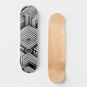 Modern strak Abstract Monochroom Geometrisch Patro Persoonlijk Skateboard (Voorkant)