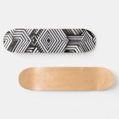 Modern strak Abstract Monochroom Geometrisch Patro Persoonlijk Skateboard (Horizontaal)