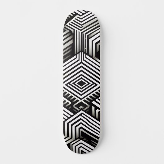 Modern strak Abstract Monochroom Geometrisch Patro Persoonlijk Skateboard (Voorkant)