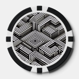 Modern strak Abstract Monochroom Geometrisch Patro Poker Chips