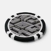 Modern strak Abstract Monochroom Geometrisch Patro Poker Chips (Enkel)