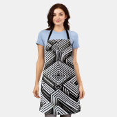 Modern strak Abstract Monochroom Geometrisch Patro Schort (Gedragen)