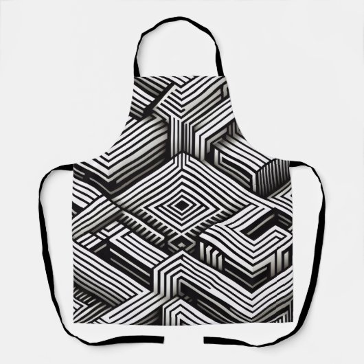 Modern strak Abstract Monochroom Geometrisch Patro Schort (Voorkant)