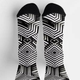 Modern strak Abstract Monochroom Geometrisch Patro Sokken