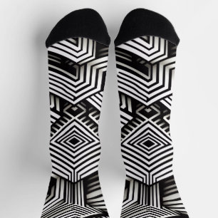 Modern strak Abstract Monochroom Geometrisch Patro Sokken