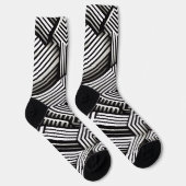 Modern strak Abstract Monochroom Geometrisch Patro Sokken (Rechts)