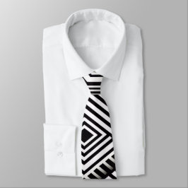 Modern strak Abstract Monochroom Geometrisch Patro Stropdas