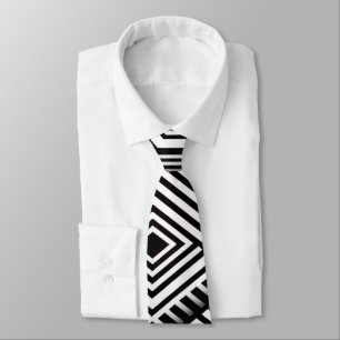 Modern strak Abstract Monochroom Geometrisch Patro Stropdas