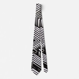Modern strak Abstract Monochroom Geometrisch Patro Stropdas