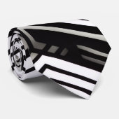 Modern strak Abstract Monochroom Geometrisch Patro Stropdas (Opgerold)