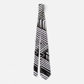 Modern strak Abstract Monochroom Geometrisch Patro Stropdas (Achterkant)