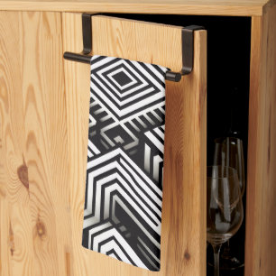 Modern strak Abstract Monochroom Geometrisch Patro Theedoek