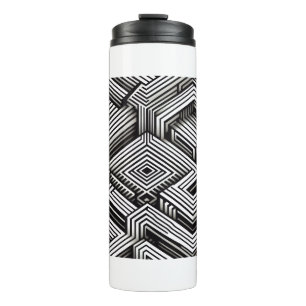 Modern strak Abstract Monochroom Geometrisch Patro Thermosbeker