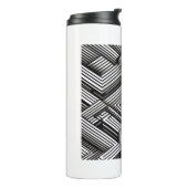 Modern strak Abstract Monochroom Geometrisch Patro Thermosbeker (Gedraaid links)