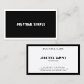 Modern strak design Elegant zwart wit luxe Visitekaartje (Voorkant / Achterkant)