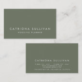 Modern strak Elegant Taupe Green Visitekaartje (Voorkant / Achterkant)