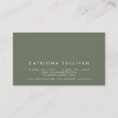 Modern strak Elegant Taupe Green Visitekaartje (Achterkant)