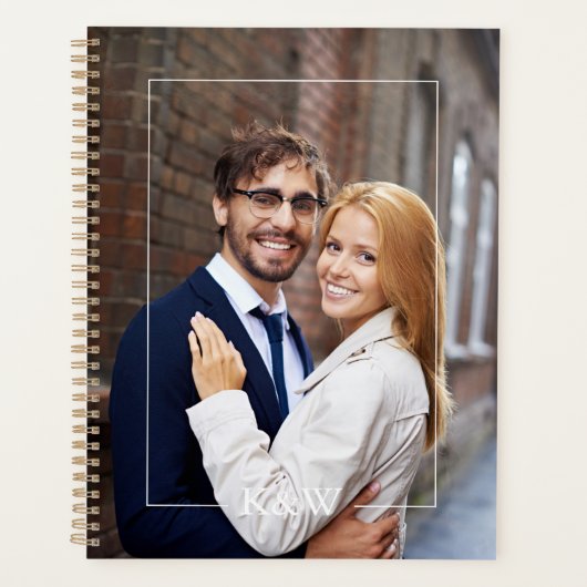 Modern strak Lijst monogram Planner (Voorkant)