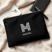 Modern strak monogram Eenvoudig zwart Etui