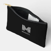 Modern strak monogram Eenvoudig zwart Etui (Open)