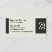 Modern strak professioneel vet zwart wit schoon visitekaartje (Achterkant)