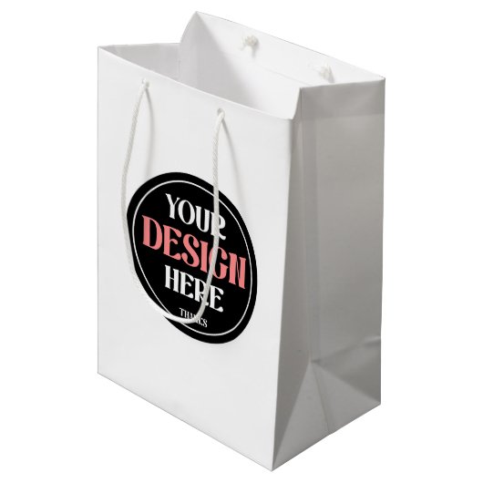 Modern, Strak, stijlvol, & Aanpasbaar Medium Cadeauzakje (Voorkant Gekanteld)