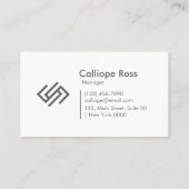 Modern strak, zwart-wit geometrisch vet visitekaartje (Achterkant)