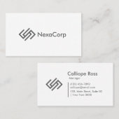 Modern strak, zwart-wit geometrisch vet visitekaartje (Voorkant / Achterkant)