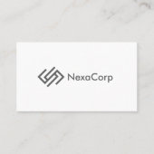 Modern strak, zwart-wit geometrisch vet visitekaartje (Voorkant)